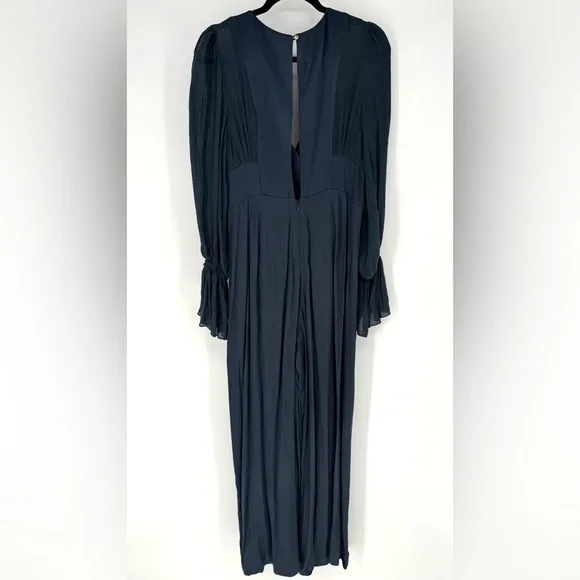 Free People not your baby satin navy Blue feminine bohemian Jumpsuit - Picture 4 of 8